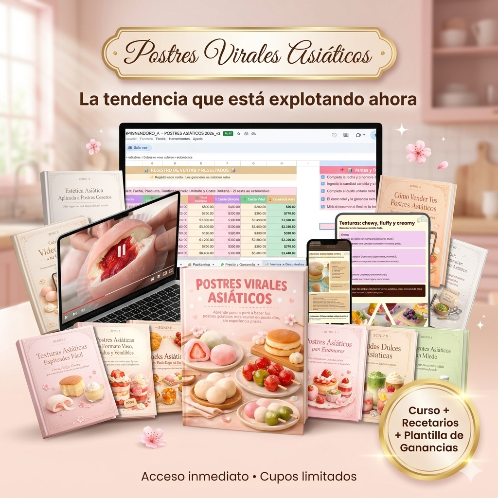 CURSO COMPLETO POSTRES ASIÁTICOS + 10 BONOS DE REGALO 🎁